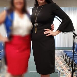 Calvin Klein Black Bell Sleeve Dress